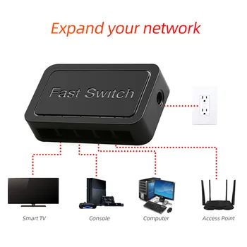 5 Porti Mini LAN Lüliti Lauaarvuti Internet Switching Hub Kodus Ise Kohandada Ethernet Adapter Arvuti Lisaseade EU Pistik