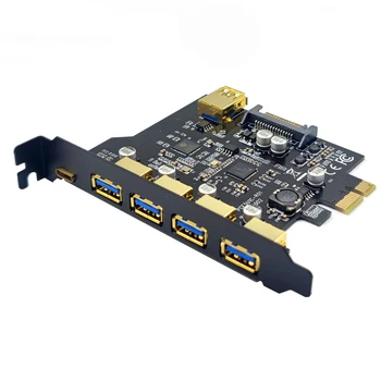 PCIE USB Expansion Card PCI Express X1 USB Type C + 4-Port Välise USB3.0 + 1 Port, Internal USB3.0 Juhatuse PCI-E USB-3.2 Ärkaja