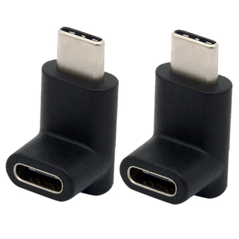 2X 90 Kraadi C-Tüüpi Adapter, USB-C (Meeste ja Naiste Adapter Ülespoole Ja Allapoole Kaldu USB-C USB 3.1 Type-C-Liides