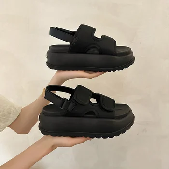 Naiste Suvel Uued Vabaaja Platvorm Sandaalid Venitada Kangast Fashion Shoes Naiste Elegantne Kiilud Risti Naiste Vabaajajalatsid Suurus