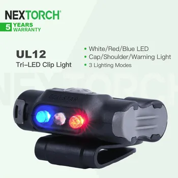 Nextorch UL12 mitmeotstarbeline Clip Light/Signal-Light, 3 Led, 180° Reguleeritav, Kerge, Mitme nurga alt jaoks, Matkamine, Kalapüük