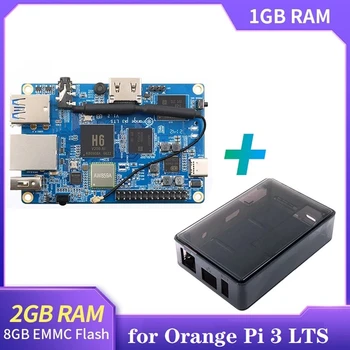 Oranž Pi 3 LTS+ABS Must Juhul Allwinner H6 Quad-Core 2GB+8 GB MAGISTRIKURSUSE Flash HD+WIFI+BT5.0 Open Source Development Juhatus