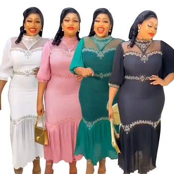 Pluss Suurus Aafrika Poole Kleidid Naistele Dashiki Ankara Pulm õhtukleit Seksikas Bodycon Maxi Pikk Kleit Aafrika Riided 2023