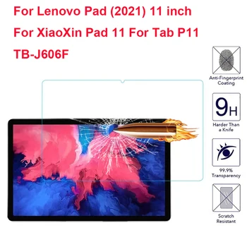 9H Karastatud Klaas Lenovo Pad (2021) 11 tolline XiaoXin Pad 11 Tab P11 TB-J606F Screen Protector Tahvelarvuti kaitsekile