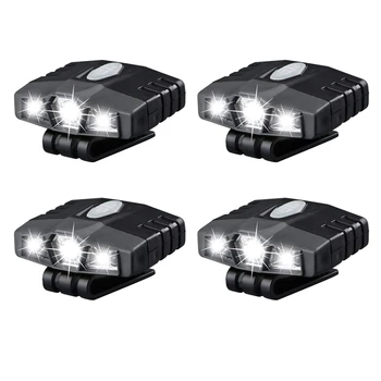 4X Ultra Bright Käed-Vabad LED Klipp Kübar Hele - Laetav 150 Luumenit Kerge Tõmbamisega Veekindel kate Kerge