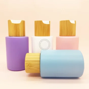 30 ML Kirka Värvilised Klaasist Pudelid Bambus, Kork Korduvkasutatavad Elektrooniline Sigaret Konteiner Tühi Reisi Cosmetiquera Pakend