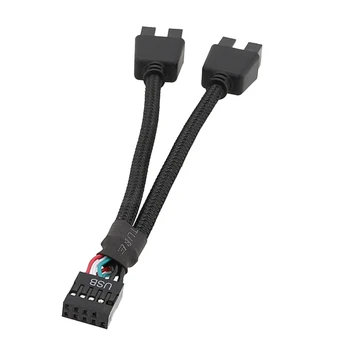 9Pin USB Päise Splitter Emane 1 2 Mees Laiendamine USB 2.0 Kaabel Emaplaadi
