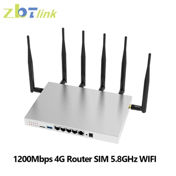 Zbtlink 1200Mbps 4G Router Dual Band Gigabit Traadita WIFI RAM 256MB Flash 16 MB koos LTE Modem SIM-Kaart 4*LAN WAN 64 Kasutaja