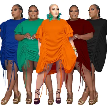 Aafrika Kleidid Naistele Suvel Moe-Aafrika Lühikesed Varrukad Polüester Värviga Juhtida String Kleit Aafrika Rõivad XL-5XL