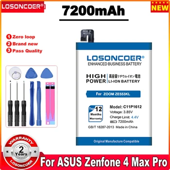 LOSONCOER 7200mAh C11P1612 ASUS Zenfone 4 Max Pro Plus ZC554KL X00ID ASUS Zenfone 3 Suum ZE553KL Z01HDA Telefoni Aku
