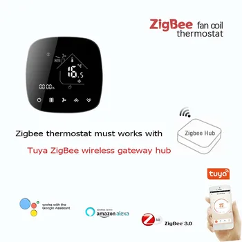 ZigBee Tuya wifi programmeeritav termostaat-2pipe 4pipe fan coil termostaat jahutus/küte töötab Alexa Google Kodu