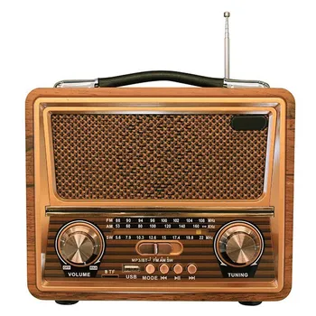 Puidust Retro Raadio, AM / SW FM-Raadio, Juhtmevaba Bluetooth Kõlar, Mini Bass Audio Väljaspool Kõva Köide , Kontor