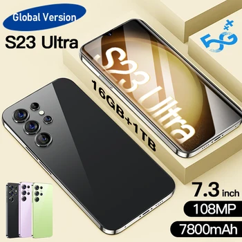 Uus S23 Ultra originaal telefon 7800mAh Mobiiltelefoni 16GB+1 TB Mobiiltelefonides 7.3 tolline mobiiltelefoni 5g nutitelefon telefon android lukustamata