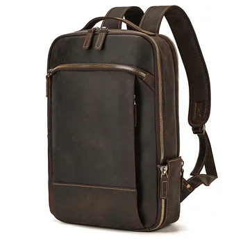 Vintage Seljakott Meeste travel bagapck 16 tolline sülearvuti bagpack reisi kott vöö pagasiga kooli kott