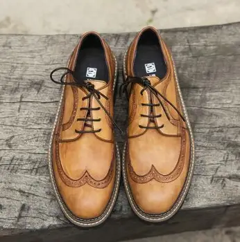 Goodyear käsitsi valmistatud nahast kingad meeste nahast Derby kingad pulm kingad äri-kleit, kingad, pikad oxfords