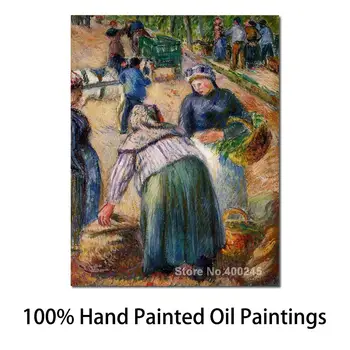 Õlimaal Maastiku Kartuli Turule, Boulevard Des Fosses, Pontoise Camille Pissarro Teoseid Käsitsi Maalitud Kõrge Kvaliteediga