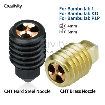 Suure Vooluhulga Cht Otsik Bambu Lab X1/ X1 Carbon 500℃ Raske Terasest Düüsid Kuum Ots Sobivus Bambusest Bambulabs P1P/ P1S 3D Printer Hotend