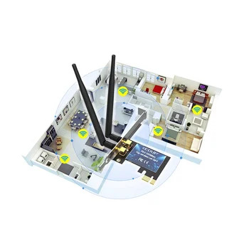 EDUP PCIE wifi Kaardi 1300M Dual-Band Gigabit Võrgu Kaart Lauaarvuti Sisseehitatud võrgukaart Wifi Vastuvõtja