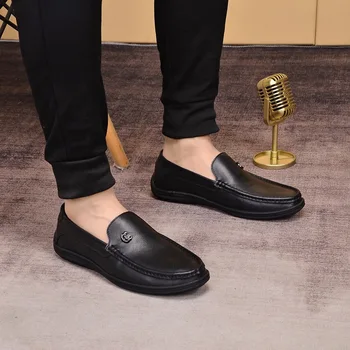 Itaalia stiilis Meeste mood Korter kingad mokassiinkingad vaba aja veetmise Ehtne nahk Vabaaja kleit kingad Sõidu kingad