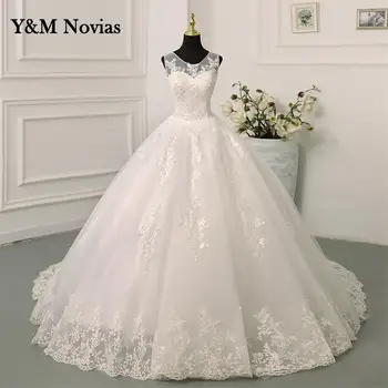 Y&M Novias Maha Õla Plus Size V kaela pulmakleit 2023 Uus Vestido De Noiva Rongi või Põranda Custom Made Pruudi Tülli Mariage