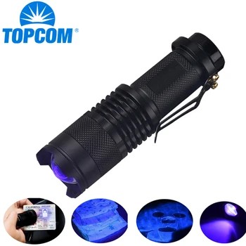 TopCom 365nm 395nm XPE UV Blacklight Skorpion UV-Valguses Pet Uriini Detektor Zoom Ultraviolett-Taskulamp