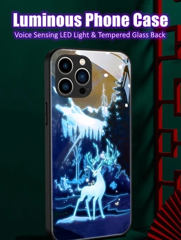 Hirv LED Valgus Hõõguv Helendav TPÜ Piiri Karastatud Klaasist Telefoni puhul OnePlus 6 6T 7 7 T 8 8T 9 9R 10 Ace Nord CE N200 Pro