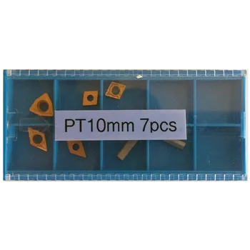 10 mm 7tk/set tincoated lisab, kasutada vahetatavad plaadid karbiid keerates tööriistade komplekt, treipink lõikamise tööriista komplekt, kõik kasutavad ZCC.CT lisab