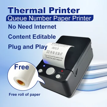 58mm Saamist Pilet termoprinteri Edit Print Tekst kaudu PC Näita Ootab Number, Panga -