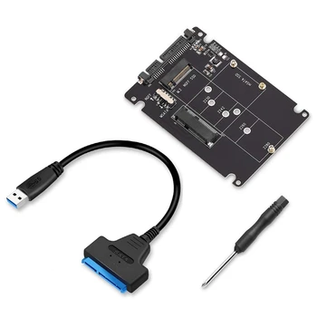 M. 2 NGFF Või MSATA, Et SATA 3.0 Adapter USB 3.0 2.5 SATA Kõvaketas 2 In 1 Converter Lugeja Kaarti kaasas Kaabel ARVUTI Sülearvuti