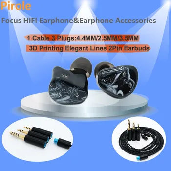 2Pin 0.78 Traadiga In-Ear Kõrvaklapid 3 in 1 Pistikud 2.5 3.5 Stereo 4.4 mm Tasakaalustatud HIFI algtaseme Earbuds Kõrge Andmed Vaik