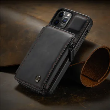 Nahast rahakott Kaardi Pesa Omanik Case For IPhone 12 13 Pro Max X XSMAX XR 11 7 8 SE Mini Telefoni Juhul Räni Tagasi Kaitsev Kate