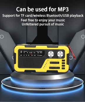 Väljas Sport Telkimine Seiklus Oluline, Traadita Bluetooth-Kaardi TF Erakorralise Raadio koos Taskulambi SOS Ilmateade Muusika