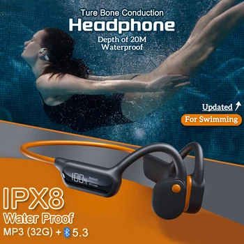 Luu Juhtivus Kõrvaklappide ipx8-ga-Veekindel Juhtmevaba Peakomplekti, Ujumine Bluetooth-5.3 MP3 Mängija Koos 32G RAM Dual Mode Kõrvaklapid