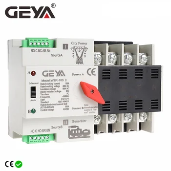 GEYA W2R Mini ATS 4P Automaatne Edastus Lüliti Töötleja Elektri Tüüp ATS Max 100A 4POLE Din Rail Lülitit