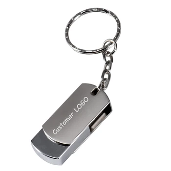 Pööratav USB Flash Drive 64GB Mini Metallist Pen Drive 32GB Tasuta Custom Logo Memory Stick Loominguline Ettevõtete Kingitus Hõbe Pendrive U