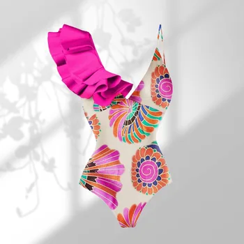 trükkimine Naiste Ujumisriided Ühes Tükis Monokini ujumispüksid Ujumistrikoo v-kaeluse Rihm Supelda Sport Beach seelik Kaks rõivakomplekti