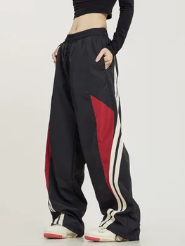HOUZHOU Kottis Naiste Sweatpants Lai Jalg Joggers Vabaaja Streetwear Y2k Vintage Jälgida Püksid Must Liiga Põhi Spordi Püksid