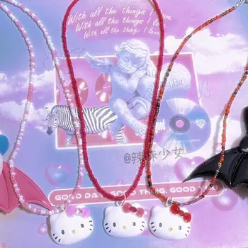 Kawaii Sanrio Ripats Animatsiooni Cute Cartoon Hellokitty Viibimise Y2k Spice Girl Pärlitest Kaelakee Mulla Lahe Lastele Lõbus Pehme Tüdruk