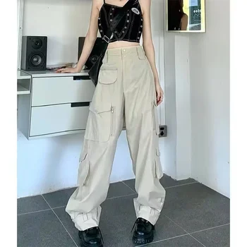 Deeptown Y2k Harajuku Cargo Püksid Naistele Kottis Hipi Kõrge Vöökoht korea Stiilis Vabaaja Langevari Pükste Liiga Techwear Uus