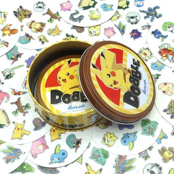 Kohapeal See Dobble Pokemon Pikachu Anime Mäng Sport Loomade Kaardi Mäng Interaktiivne Lauamäng Kingitused, Puhkus, Telkimine Metallist Kast
