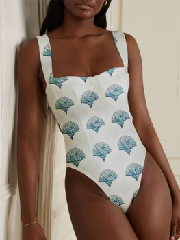 Naiste ujumisriided 2023 Ühes Tükis Moe Trükitud trikoo Seelik Avatud Tagasi Suvel Ujumine Ülikond Beach ujumispüksid Monokini