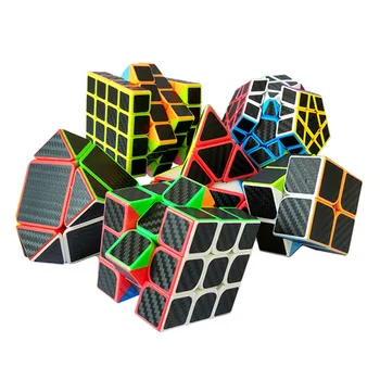 9 Tüüpi Carbon Fiber Kleebis Kiirus Magic Cube 2x2 3x3 4x4 5x5 Viltune Kilominx Megaminxeds Dodecahedron Mastermorphix Kuubik
