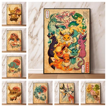 Print Lõuend Pokemon Pikachu Plakat Kodu Kingitused Modulaarne Prindib Pildi Koomiksid Pilte Kid Tegevus Arvandmed Kõrge Kvaliteediga Kunsti