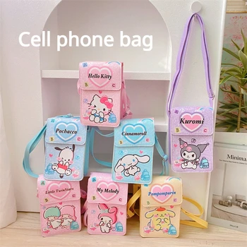 Sanrio Kawaii Hello Kitty Cinnamoroll Kuromi Mobiiltelefoni Kott Cute Cartoon Õlakott Tüdrukud Reisi Mündi Kott Võti Ladustamise Seljakott