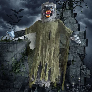 Halloween Teenetemärgi Hundi Vaimu Elektrilised Heli-Mänguasi Hirmutav Hõõguv Wolfman Rippuvad Libahunt Jant Rekvisiidid Haunted House Pool Decor