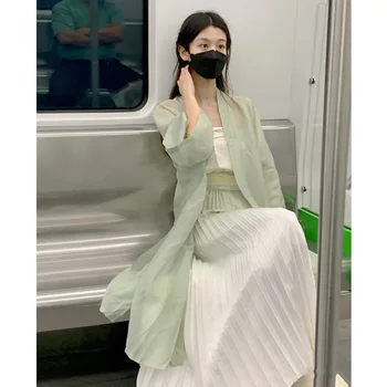 Naiste Suvine Õhuke Roheline Kostüüm Han Elemendid iga Päev Commuter Kleit