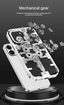luksus Mood Raskeveokite Metallist Armor Telefon Case For Iphone 14 13 12 Pro Max Mehaanilise Käigukasti Korpus Alumiinium Telefoni Kate