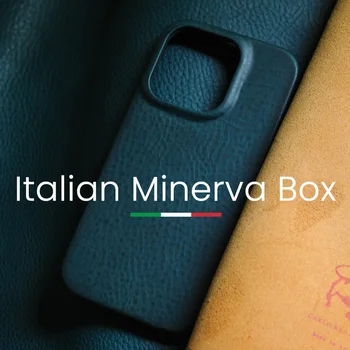 Itaalia Minerva Kasti Ehtne Nahk Case for iPhone 14 Pro Max Plus Käsitöö Luksus Äri Cowhide Telefoni Kate