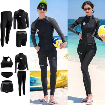 Wisuwore Poisid Tüdrukud Ujumine Ülikond Uus 2023 Pika varrukaga, kanna Püksid Komplekt Slim ja Konservatiivne Sukeldumisel Ülikond, Surfamine Supelrõivad