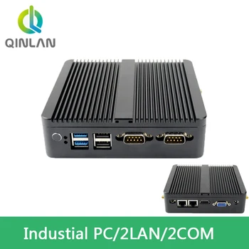 Ventilaatorita Varjatud Õhuke PC J4125 Quad Core 2.0 GHz Dual Gigabit LAN 2 KOM Mini Itx Tööstuslik Arvuti